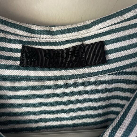 G/FORE Green and White Striped Polo Shirt - Picture 3 of 9